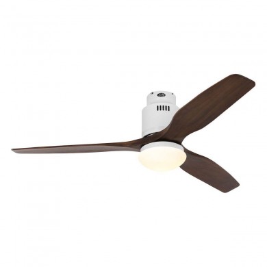 Ventilateur Plafond Aerodynamix Eco 132cm Blanc Bois Noyer