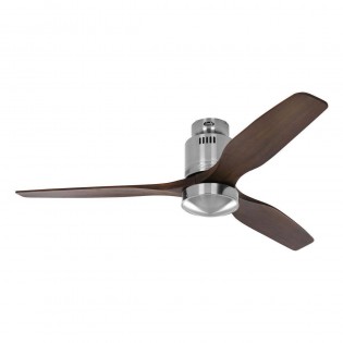 Ventilateur Plafond Aerodynamix Eco 132cm Chromé Noyer