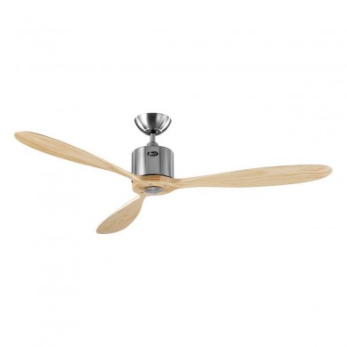 Ventilateur Plafond Aeroplan Eco 132cm Chromé Bois Naturel