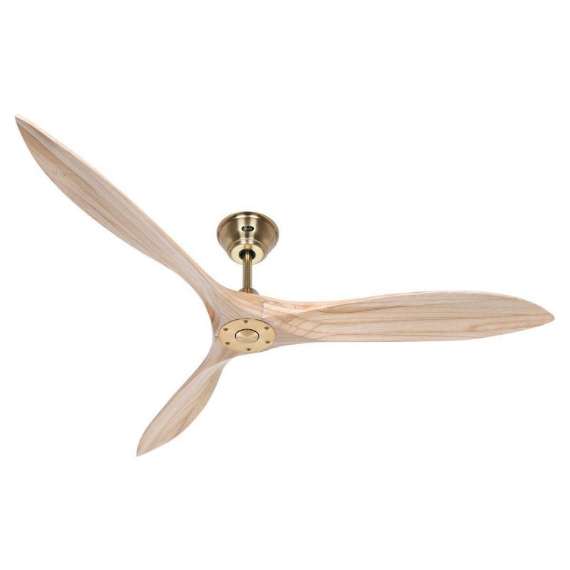 Ventilateur Plafond Eco Airscrew 152cm Laiton Bois Naturel