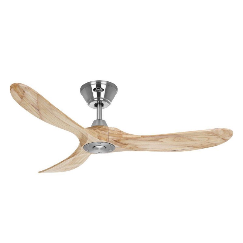 Ventilateur Plafond Eco Genuino 122cm Chromé Bois Naturel