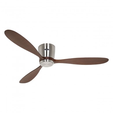 Ventilateur Plafond Eco Plano Wood 132cm Chromé Noyer