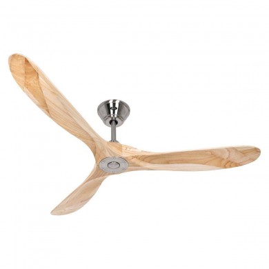 Ventilateur Plafond Eco Genuino 152cm Chromé Bois Naturel