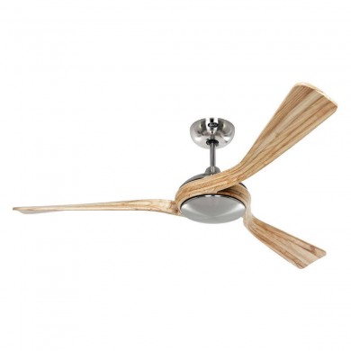 Ventilateur Plafond Eco Interior 142cm Chromé Bois Naturel