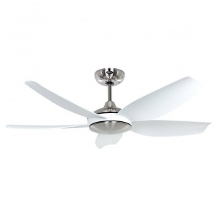 Ventilateur Plafond Eco Volare 116cm Chromé Blanc