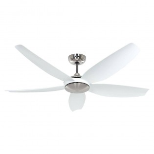 Ventilateur Plafond Eco Volare 142cm Chromé Blanc