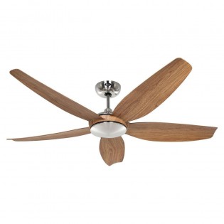 Ventilateur Plafond Eco Volare 142cm Chromé Chêne