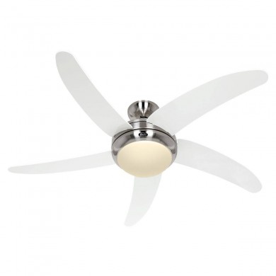 Ventilateur Plafond Elica 132cm Chromé Blanc