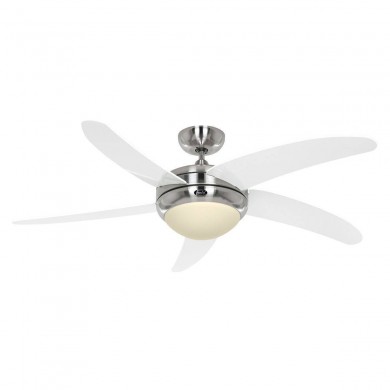 Ventilateur Plafond Elica 132cm Chromé Blanc