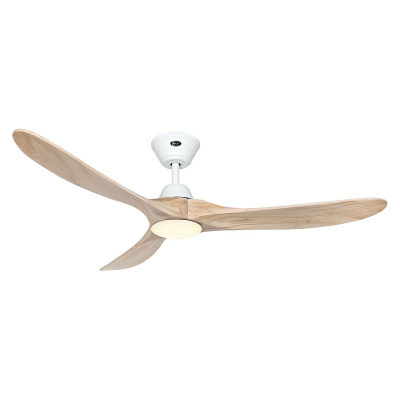 Ventilateur Plafond Eco Genuino LED 152cm Blanc Bois naturel