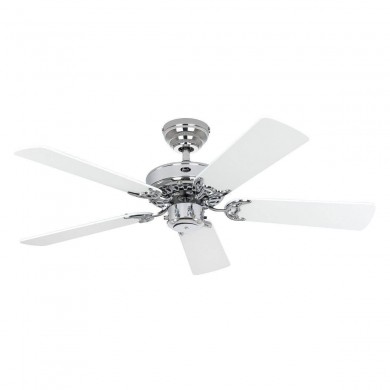 Ventilateur Plafond Royal Classic 103cm Chromé Poli Blanc