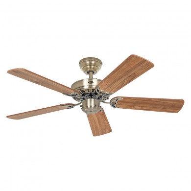 Ventilateur Plafond Royal Classic 103cm Laiton Chêne