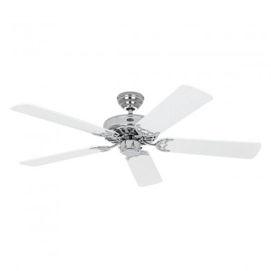 Ventilateur Plafond Royal Classic 132cm Chromé Poli Blanc