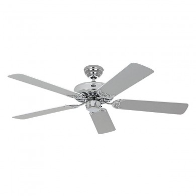 Ventilateur Plafond Royal Classic 132cm Chromé Poli Blanc