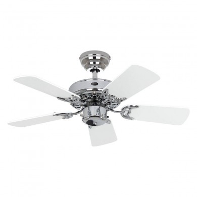 Ventilateur Plafond Royal Classic 75cm Chromé Blanc