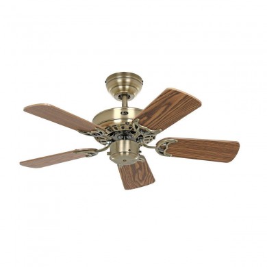 Ventilateur Plafond Royal Classic 75cm Laiton Chêne