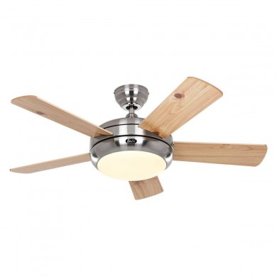 Ventilateur Plafond Titanium 105cm Chromé Hêtre Pin