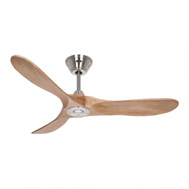 Ventilateur Plafond Eco Genuino 122cm Chromé Bois Chêne