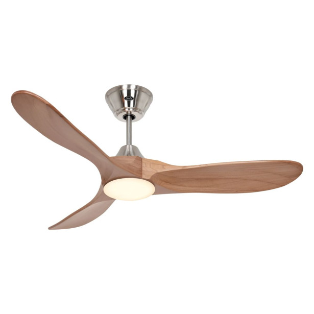 Ventilateur Plafond Eco Genuino LED 122cm Chromé Chêne