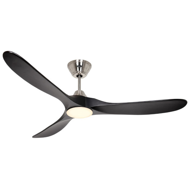 Ventilateur Plafond Eco Genuino LED 152cm Chromé Noir