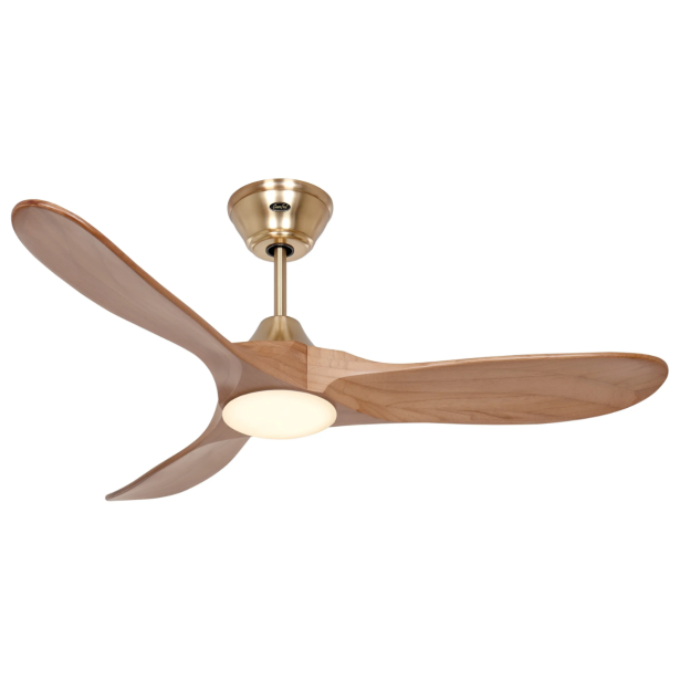 Ventilateur Plafond Eco Genuino LED 122cm Laiton Chêne