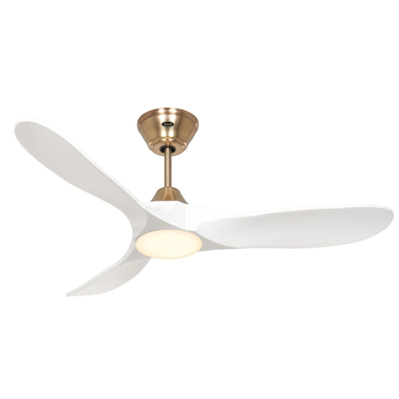 Ventilateur Plafond Eco Genuino LED 122cm Laiton Blanc