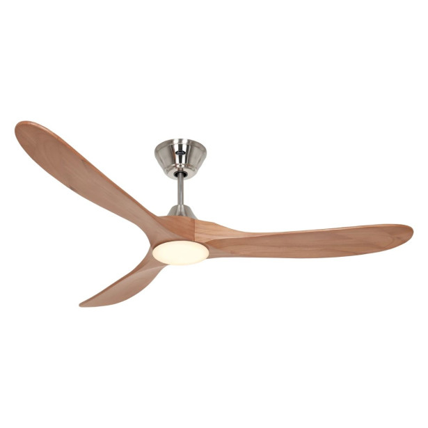 Ventilateur Plafond Eco Genuino LED 152cm Chromé Chêne