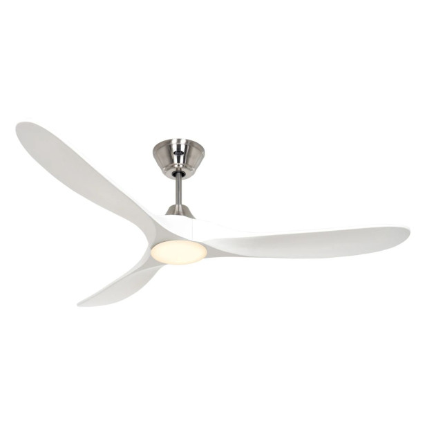 Ventilateur Plafond Eco Genuino LED 152cm Chromé Blanc