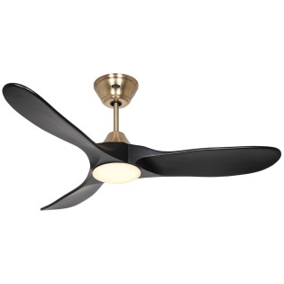 Ventilateur Plafond Eco Genuino LED 152cm Laiton Noir