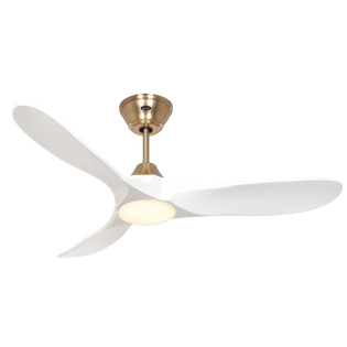 Ventilateur Plafond Eco Genuino LED 152cm Laiton Blanc