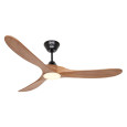 Ventilateur Plafond Eco Genuino LED 152cm Noir Chêne