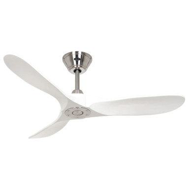 Ventilateur Plafond Eco Genuino 122cm Chromé Blanc