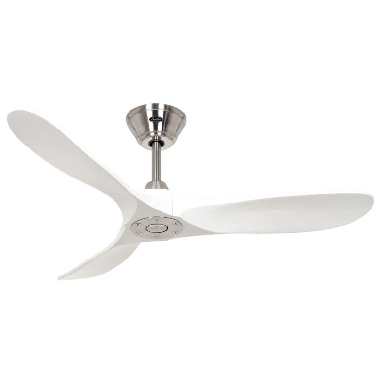 Ventilateur Plafond Eco Genuino 122cm Chromé Blanc