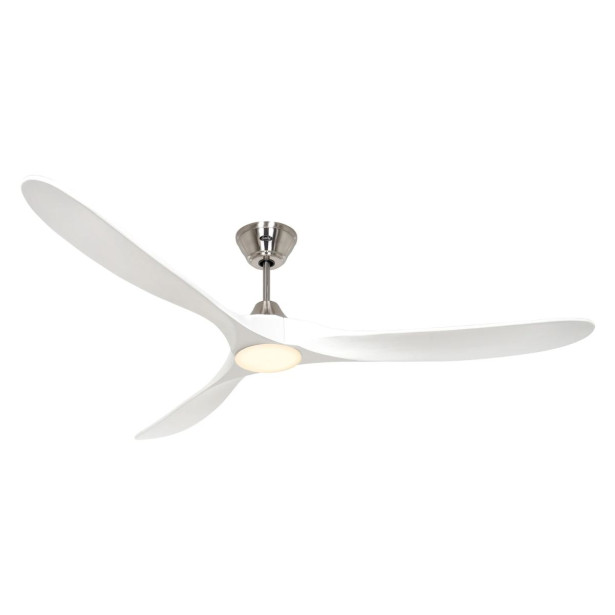 Ventilateur Plafond Eco Genuino LED 180cm Chromé Blanc