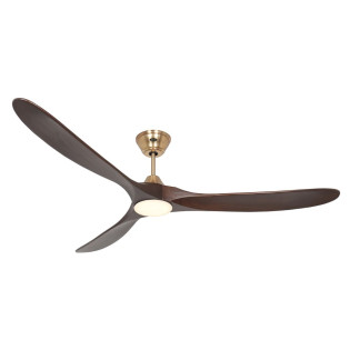 Ventilateur Plafond Eco Genuino LED 180cm Laiton Noyer