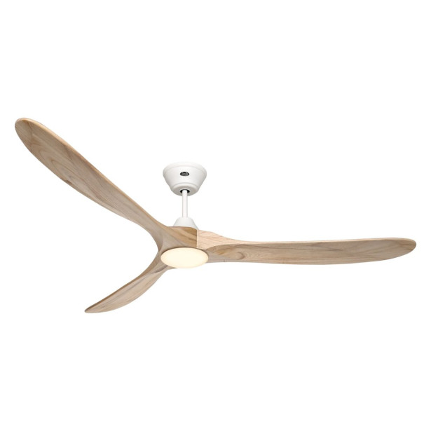 Ventilateur Plafond Eco Genuino LED 180cm Blanc Bois naturel