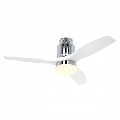 Ventilateur Plafond Aerodynamix Eco 112cm Chrome Poli Blanc