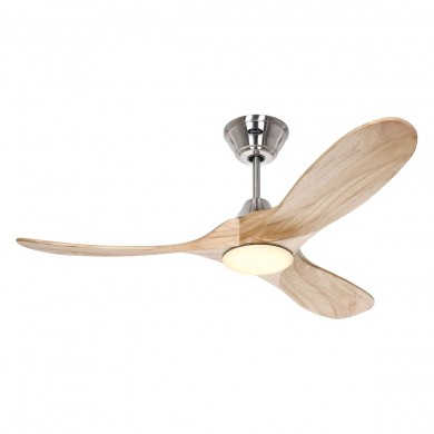 Ventilateur Plafond Eco Genuino LED 122cm Chromé Bois naturel