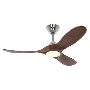 Ventilateur Plafond Eco Genuino LED 122cm Chromé Noyer