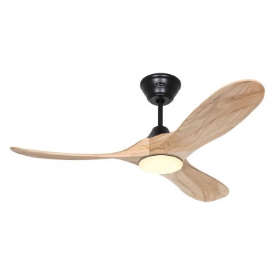 Ventilateur Plafond Eco Genuino LED 122cm Noir Bois naturel