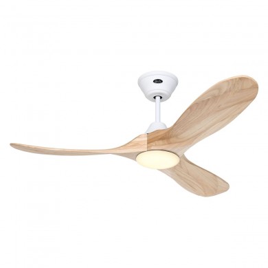 Ventilateur Plafond Eco Genuino LED 122cm Blanc Bois naturel