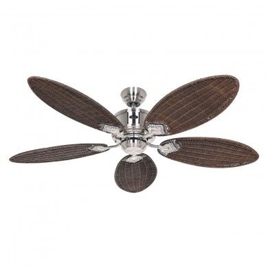 Ventilateur Plafond Caribbean Dream 137cm Chromé Rotin antique