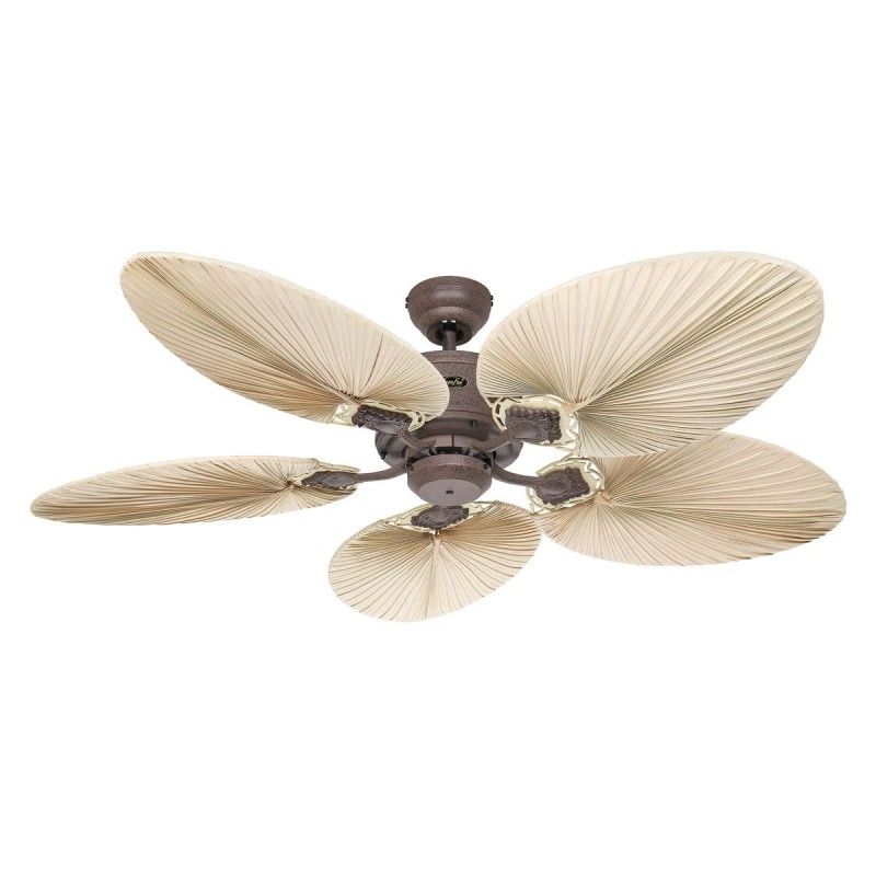 Ventilateur Plafond Caribbean Dream 137cm Marron Palme naturelle