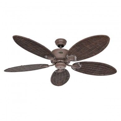 Ventilateur Plafond Caribbean Dream 137cm Marron Rotin antique