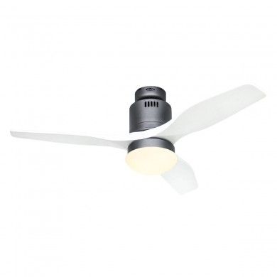 Ventilateur Plafond Aerodynamix Eco 112cm Gris Basalte Blanc