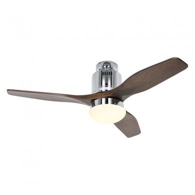 Ventilateur Plafond Aerodynamix Eco 112cm Chrome Poli Noyer