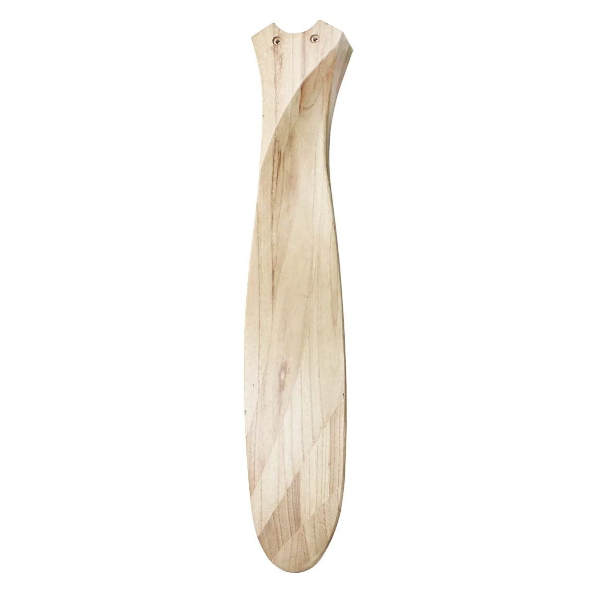 Différence entre un ventilateur AC DC et un ventilateur normal : pales en bois long manche, outil artisanal ou accessoire décoratif.