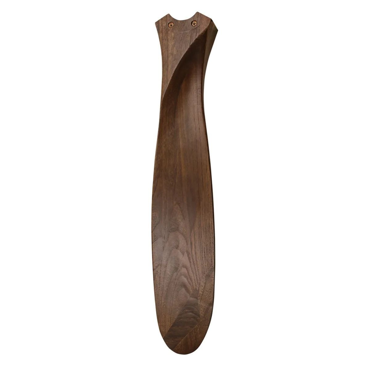Planche en bois finement travaillée, forme allongée et teintée moka. Alt: planche décorative en bois.
