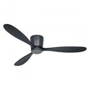 Ventilateur sans pale noir à trois pales, modèle élégant au design moderne pour rafraîchir la pièce.