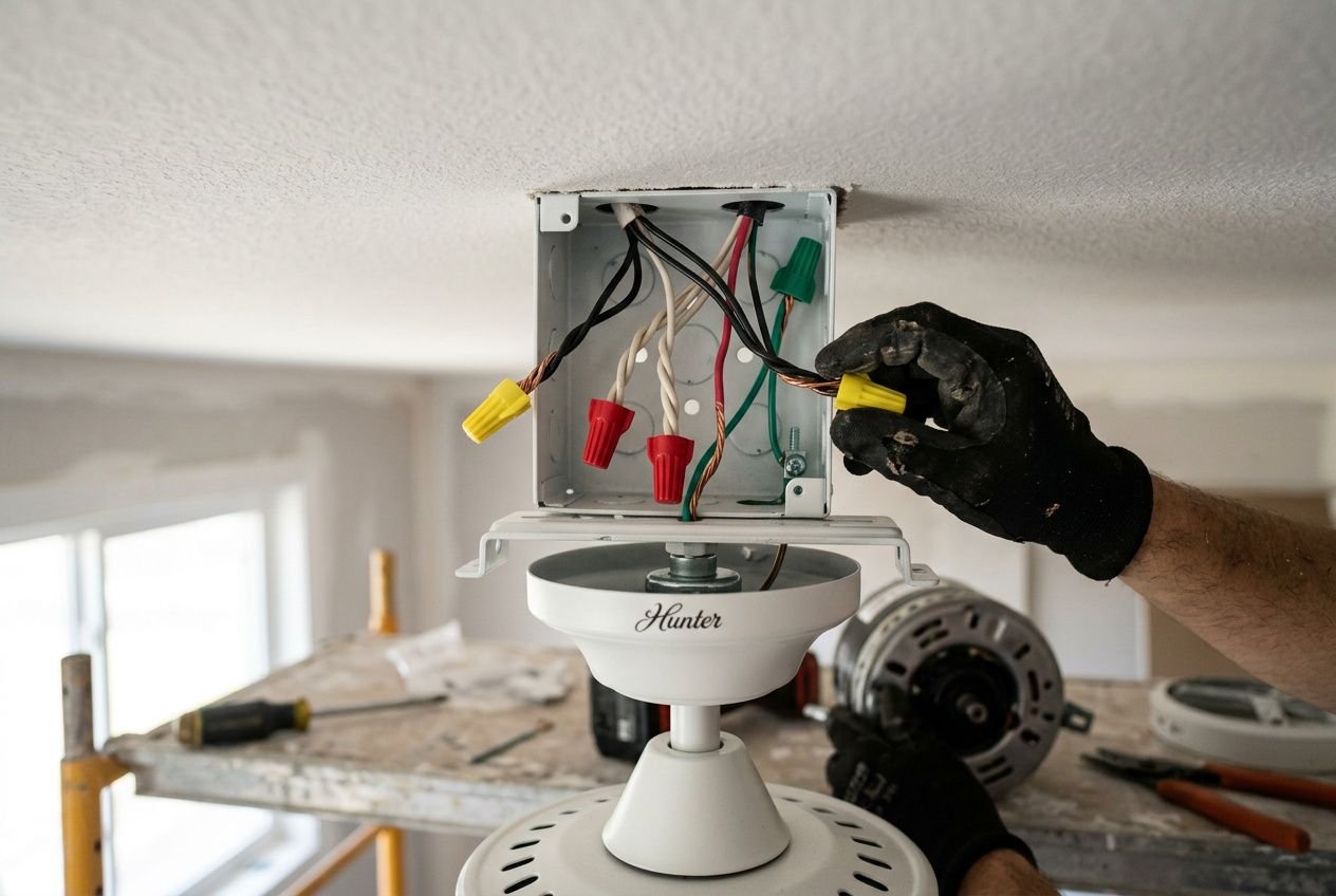 Branchement ventilateur de plafond avec éclairage : guide complet